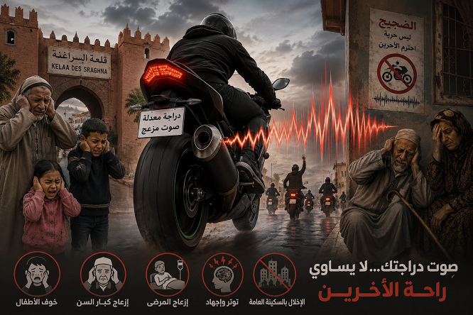 فوضى الدراجات النارية تشل السكينة العامة بقلعة السراغنة والسكان يطالبون بالردع